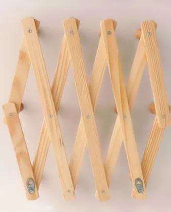Expandable Home Wood Accordion Wall-Mounted Coat Hooks