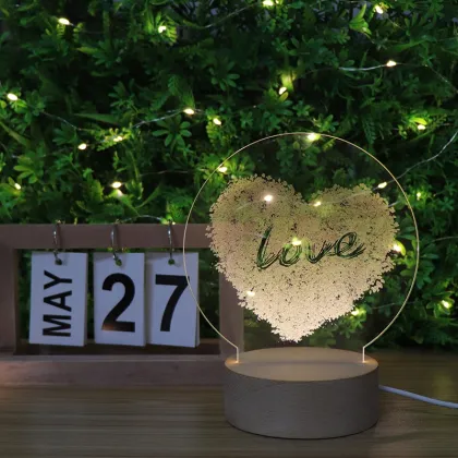 Custom Creative USB Cable 3D Love Heart Night Light - Wedding Gift
