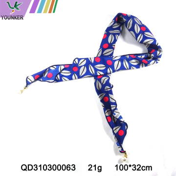 LEAF PRINTING SATIN SCARF