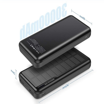 30 000 mAh Ładowarka słoneczna: Zewnętrzny pakiet akumulatorów przenośnych