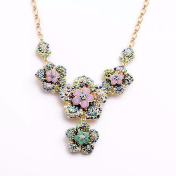 Gold Necklace Designs, PT1375 Fashion Jewelry Wholesale Tridimensional Star Charms Crystal Charm Statement Gold Necklace Designs