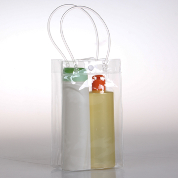 Clear Plastic Ziplock Cosmetic Bag with Handle Fashionable