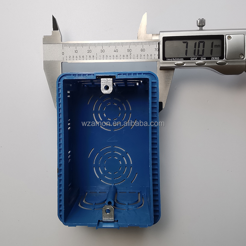 Blue 4X2 3 Modules PVC Electrical Wall Switch Outlet Socket Box