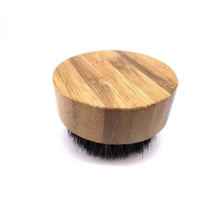 Eco-Friendly Boar Bristle Shaving Brush for Men - Vinnie Portable Round Beard and Mustache Brush