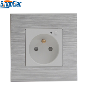 Bingoelec Aluminum Panel 16A French Smart Wall Outlet with LED Indicator