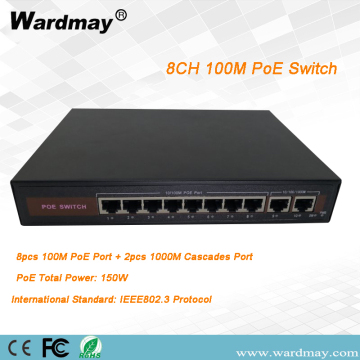 Công tắc POE cổng 8Ms gấp đôi 1000Mbps
