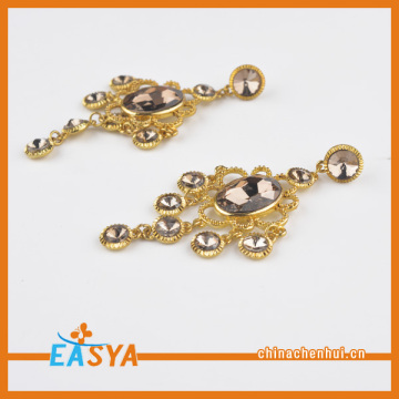 ทองชุบต่างหูโคมระย้าคริสตัล Rhinestone