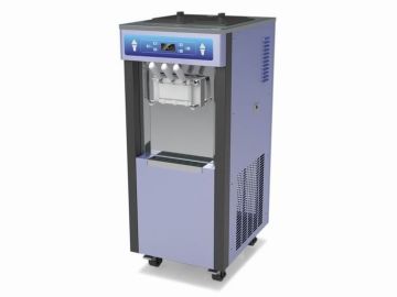 2.4kw Single Phase Ice Cream Making Equipment, 3 Flavor Soft Serve Yogurt Machine With Pre-cooling System