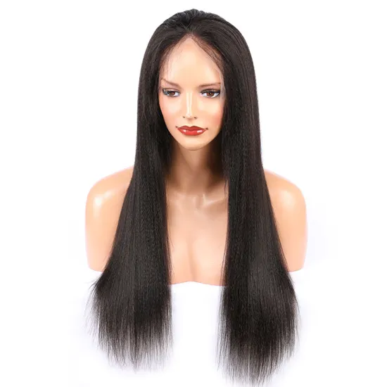 kinky straight 4*4 closure Wig Transparent Lace Wigs yaki Lace Front Human Hair Wigs 4*4 lace Brazilian human hair