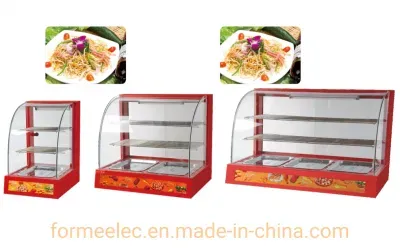 66cm Electric Food Warmer Display Showcase Display Cabinet 95cm Red Curved Food Warming Showcase