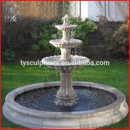 Travertine stone garden ornaments garden decor water fountain