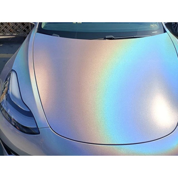Envoltório do vinil do carro de prata do laser do arco-íris