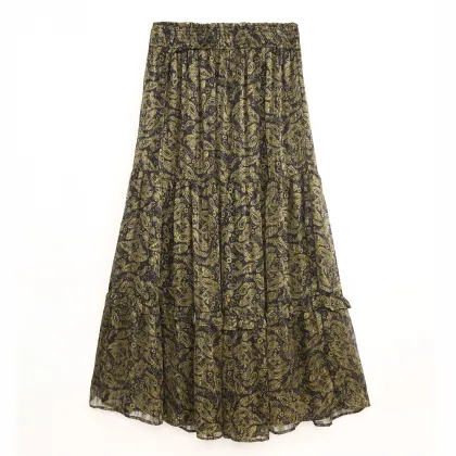 Ladies printed double layer skirt