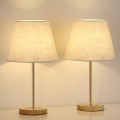 Gold Desk Lamp Set-of-2 with Linen Shade