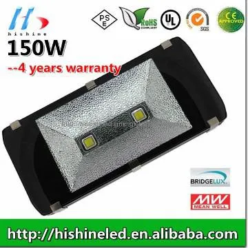 Aluminum+tempered glass led flood lighting 150w