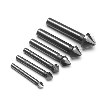 Royal Sino 6 PCS Berkualitas Tinggi Deburring Wood Steel 90 Derajat HSS 3 Seruling Countersink Chamfer Bit Set Bit Set