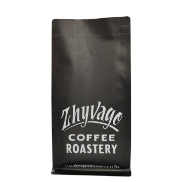 Оптовая матовая черная сумка для кофе с логотипом