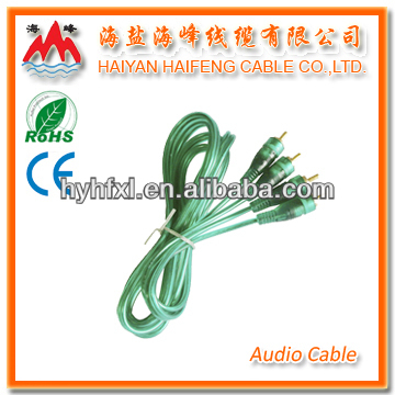 Green Transparent Audio Cable 2RCA-2RCA Cable