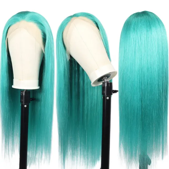New coming blue turquoise hair wig,original natural HD lace frontal wigs 100% human hair