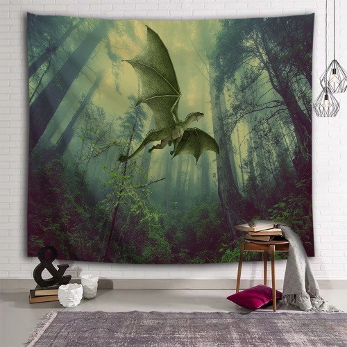 Flying Dinosaur Tapestry Wall Hanging Wild Anicient Pterosaur Wall Tapestry Tropical Rain Forest for Children Bedroom Living Roo