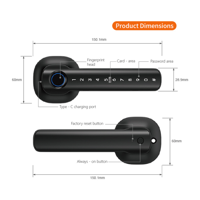 Квартира цифровой биометрический отпечаток пальцев деревянный дверной замок