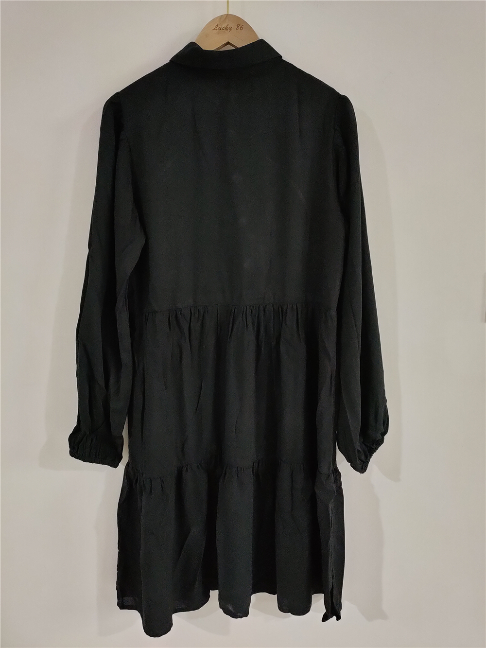 Black Long Sleeve Stand Collar Dress