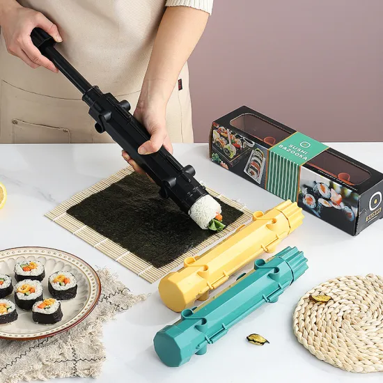 Cross-Border Hot Selling Sushi Making Kits: Striped Sushi Mold & Kitchen Bazooka for the Culinary Enthusiast