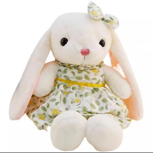 Long eared rabbit floral skirt plush toy