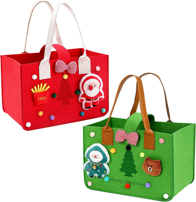 Christmas Cartoon Decorations Felt Bag