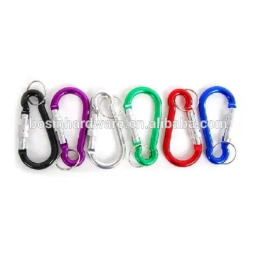 Fashion High Quality Metal 50mm Aluminum Carabiner with lock