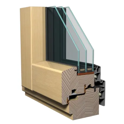 solid wood larch pine wood window