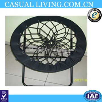 Portable Metal Folding Black Round Moon Chair