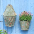 Wrought iron wall hanging painted feather iron bucket