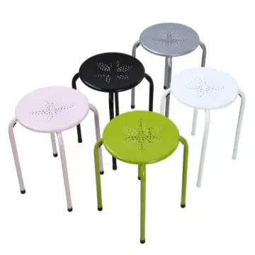 Factory Direct Affordable Customizable Portable Stacking Metal Stools in Modern Home Styles