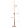 Eco Friendly Modern Natural Wooden Cat Climbing Tree Tower Scratcher Multi Tier Activity Center Sustainable Pet Furniture Carton