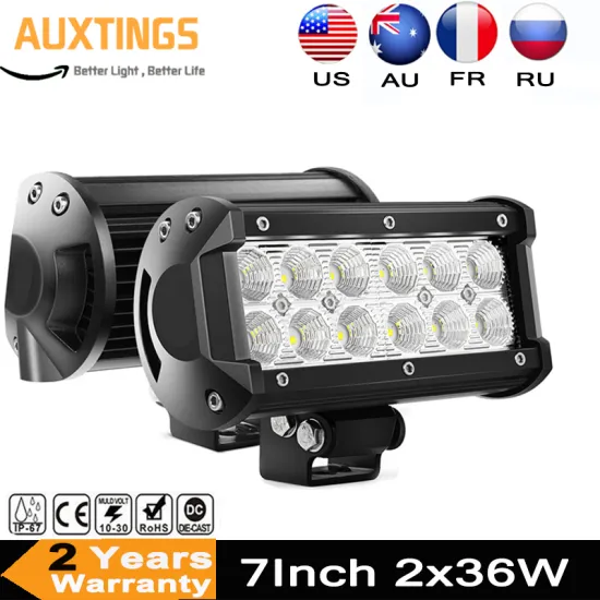 2PC 7Inch 36W Led Light Bar Offroad Light Bar Foglight Flood Spot Beam for 4x4 UAZ ATV Truck SUV 12V 24V LED Work Light