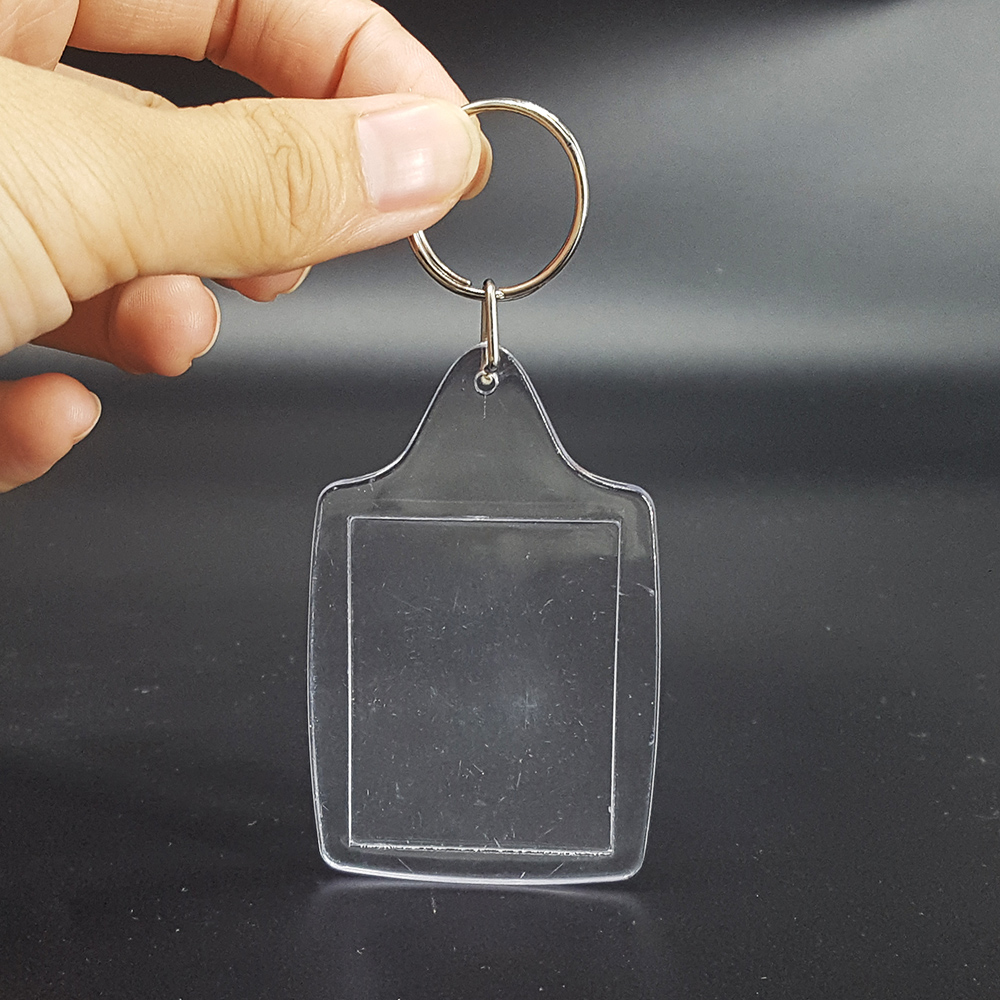 34x45MM Photo Holder Acrylic Clear Plastic Keyring