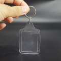 Llavero de plástico transparente acrílico con soporte para fotos de 34x45MM