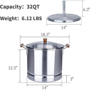 Pote de vapor de tamale de aluminio 32QT