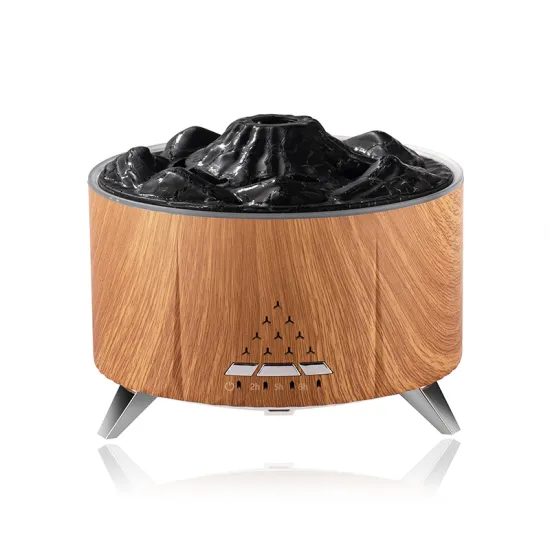 Creative Wood Grain 3D Flame Aroma Diffuser Humidifier