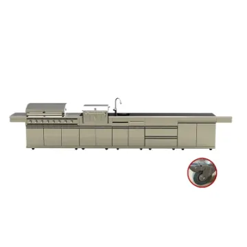 Outdoor Portable Kitchen Cabinet Barbecue Gas & Charcoal Grill for restaurant