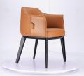 Cadeiras de Archibald de couro laranja minimalista italiano