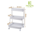Organizador de almacenamiento transparente con ruedas de 3 niveles para cocina y hogar
