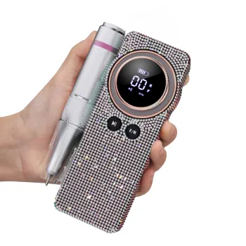 Portable Rechargeable Electric Nail Drill 35000RPM - Cordless Nail File Machine with Bits for Salon & Home