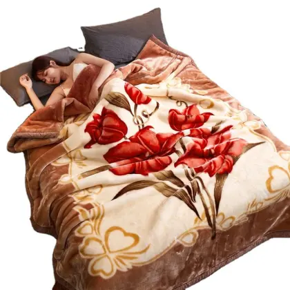 Fluffy Printed Raschel King Size Throw Blanket