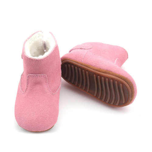 Suede Leather Fur Unisex Winter Baby Boots