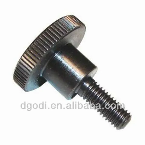 black oxide steel flat knurled head thumb screw