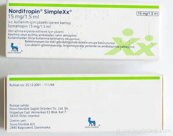Caixa de envasado de papel personalizado con impresión en braille