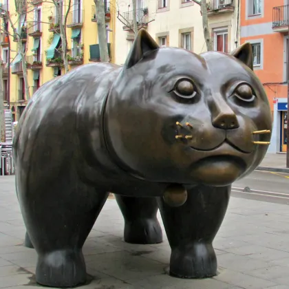 Replica famous Barcelona bronze large fat cat outdoor statue
