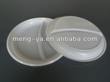 9 inch two compartments Disposable Plastic Plate For Food
